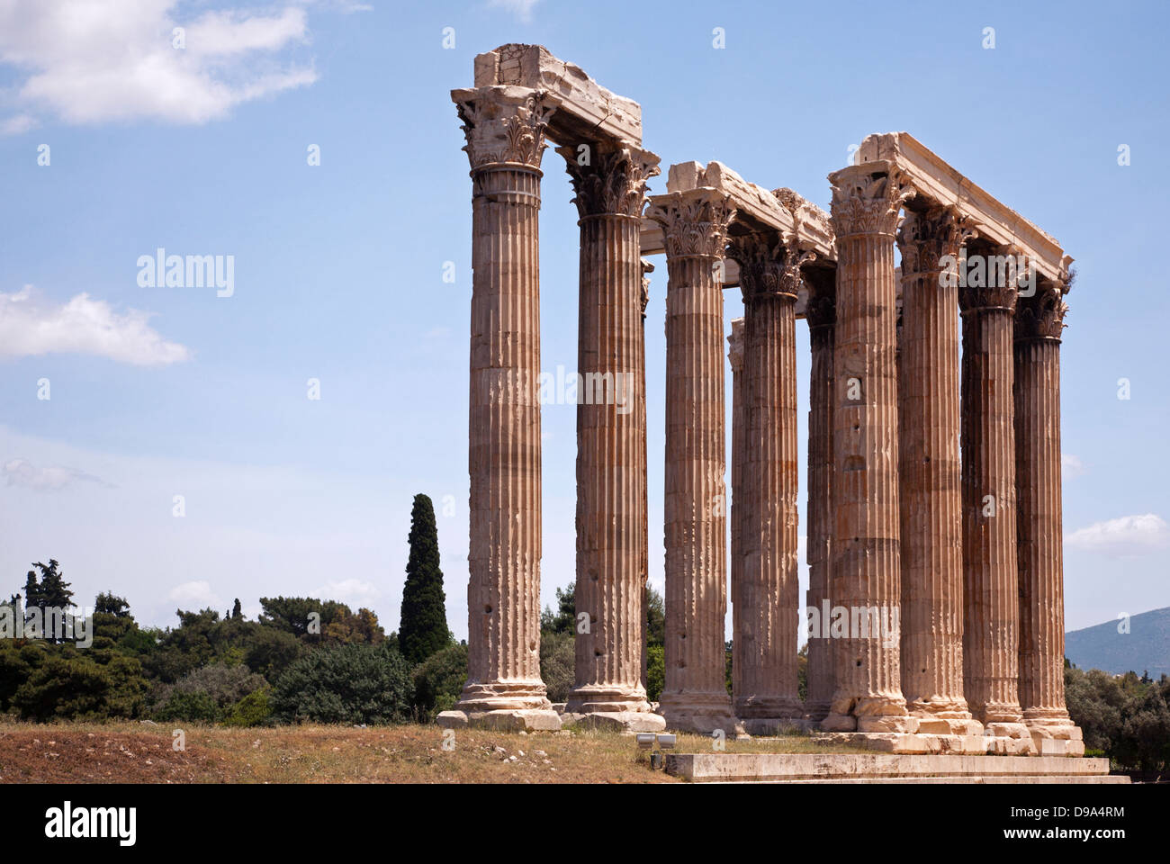 Tempel des Olympischen Zeus in Athen Stockfoto