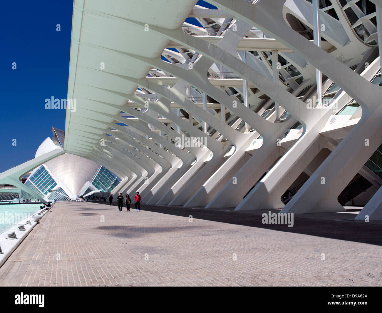 Valencias Ciudad de Las Artes y Las Ciencias, Spanien - überdachte Wege 2 Stockfoto