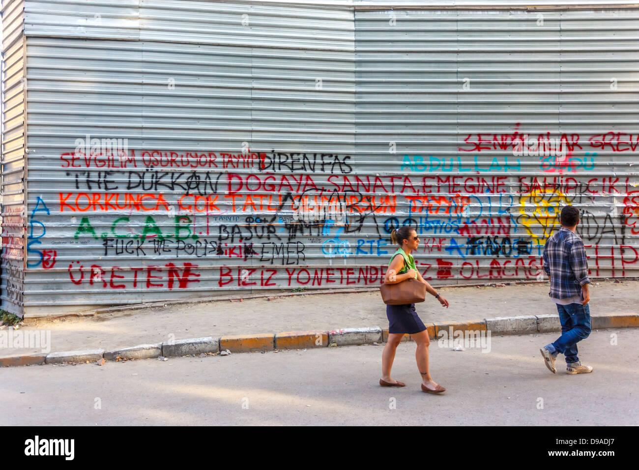 Graffiti im Taksim Gezi Park protestiert, Istanbul, Türkei Stockfoto