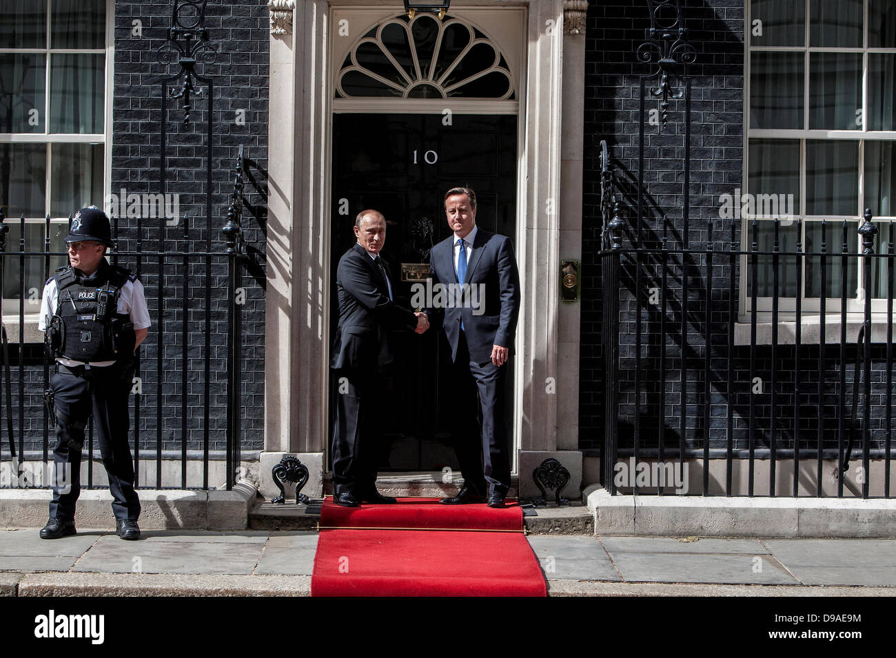 London, UK. 16. Juni 2013. Der russische Präsident Vladimir Putin Ankunft in 10 Downing Street, Gespräche mit PM, David Cameron auf die syrische Krise Kredit: Mario Mitsis / Alamy Live News Stockfoto