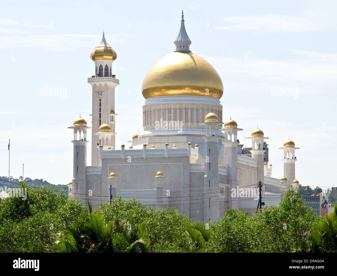 Sultan Omar Ali Saifuddien islamischen Moschee befindet sich in der Hauptstadt von Brunei, Bandar Seri Begawan. Asien Stockfoto