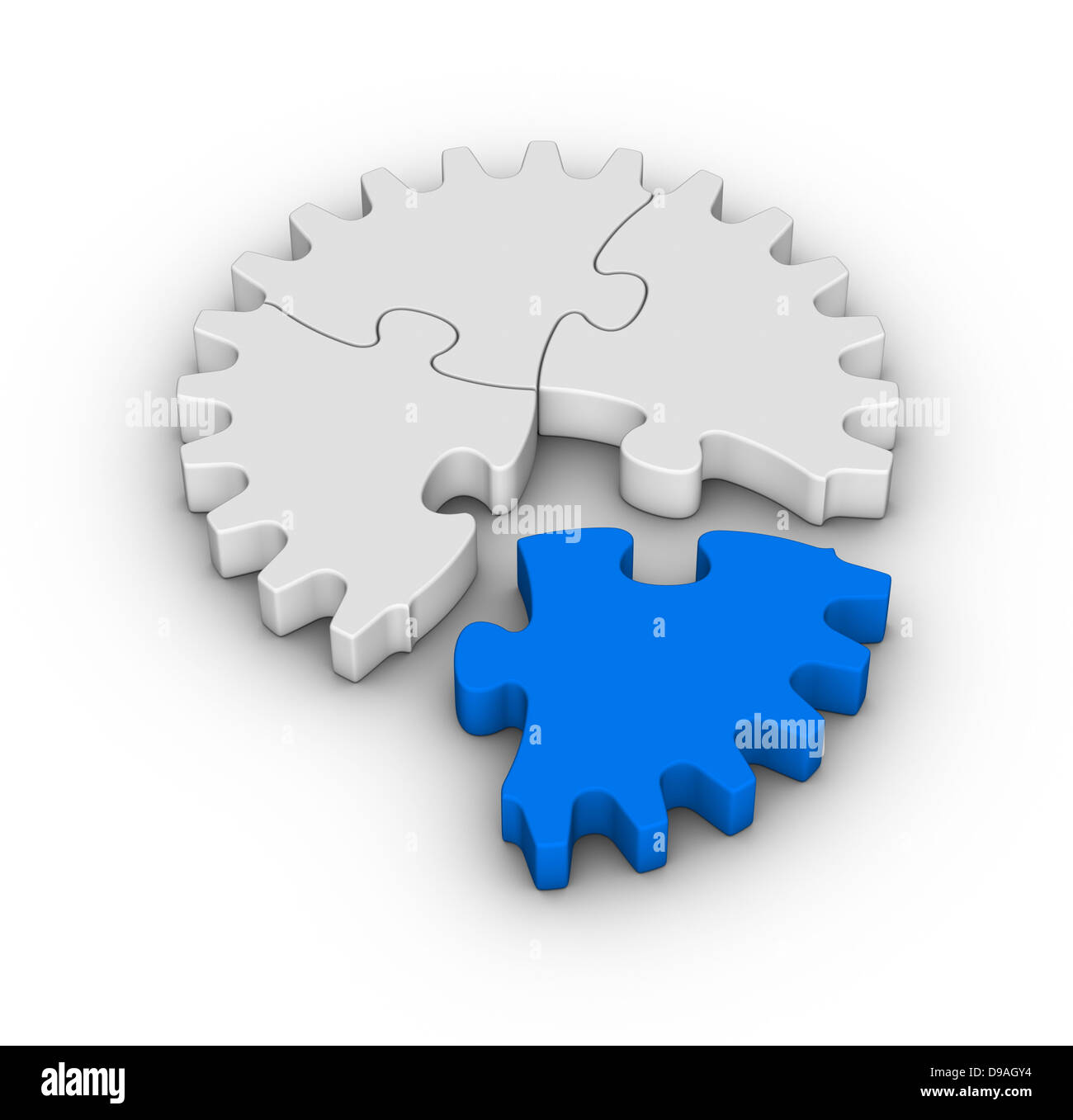 Ausrüstung von Puzzles mit roten Einteiler Stockfoto