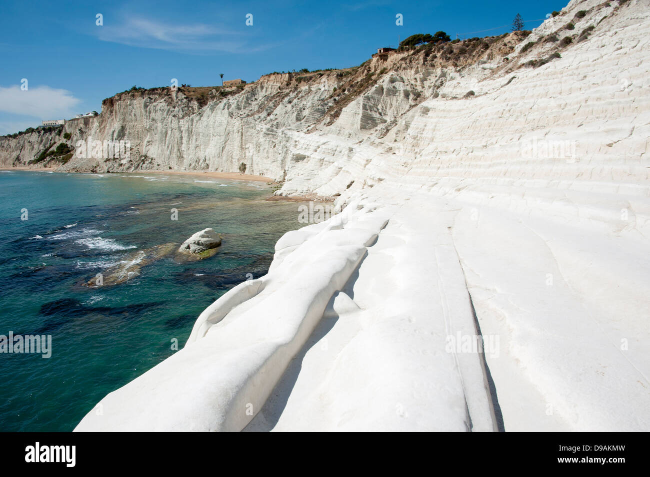 Scala dei Turchi, Realmonte, Sizilien, Italien, Scala dei Turchi, Realmonte, Sizilien, Italien, Kreidefelsen, an Treppen Stockfoto