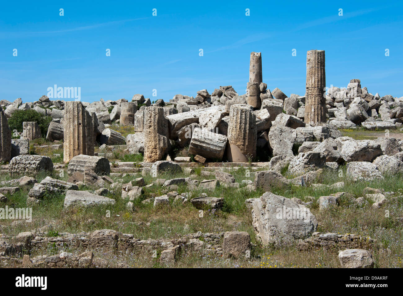 Tempel der Athena Tempel F Selinunte Sizilien Italien Athena-Tempel Tempel F Selinunt Sizilien Italien Selinunte Athena Tempel griech Stockfoto