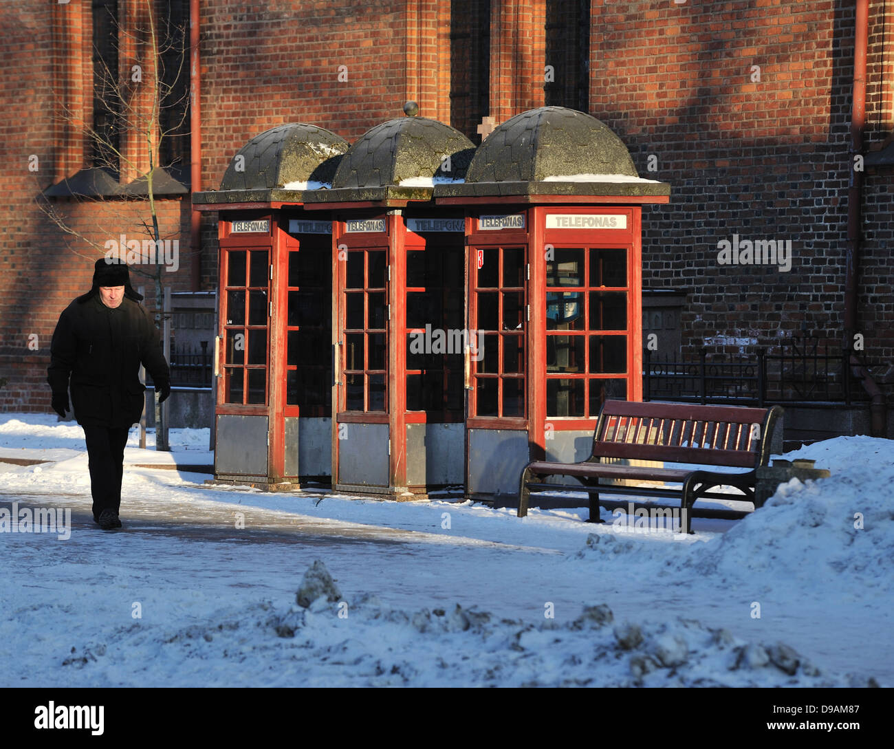 Telefonzellen, Kaunas, Litauen Stockfoto