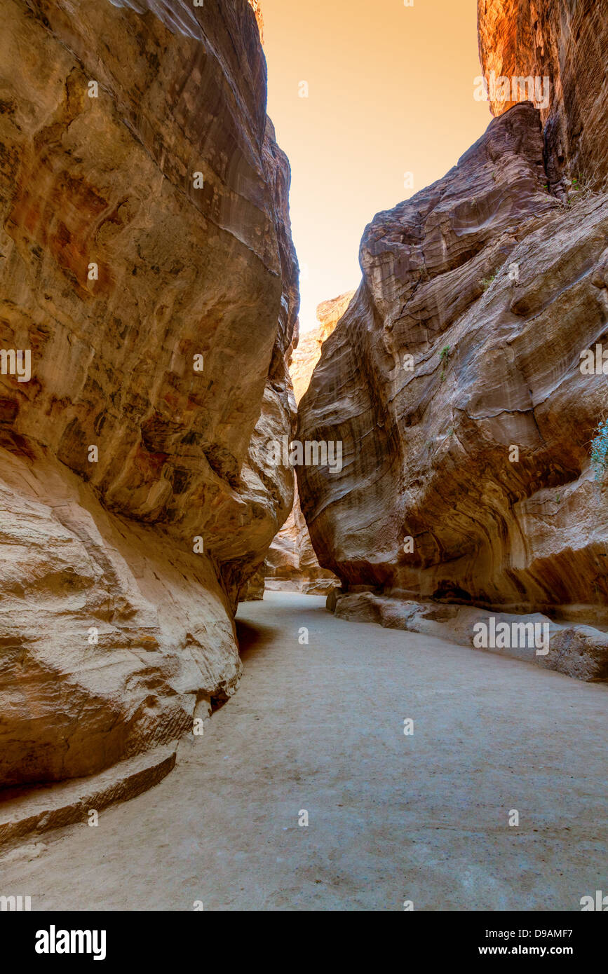 Al-Siq - Passage nach Petra in Jordanien Stockfoto