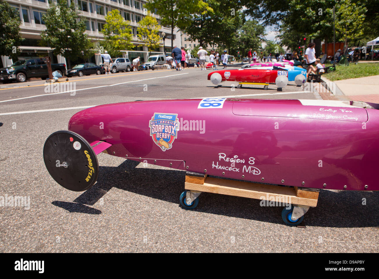 Washington DC Seifenkistenrennen Autos Stockfoto