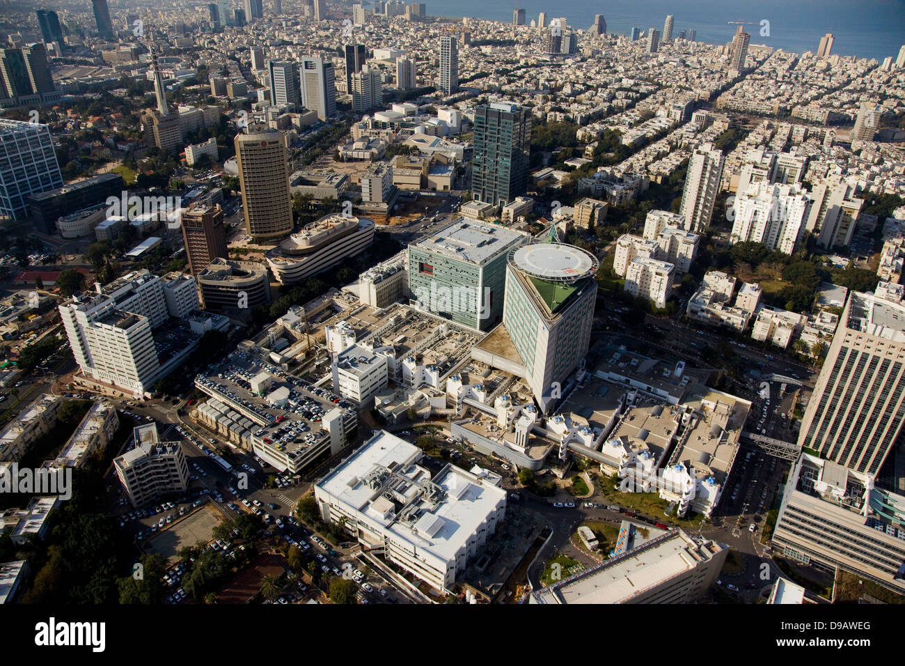 Eine Luftaufnahme von Tel Aviv citycenter Stockfoto