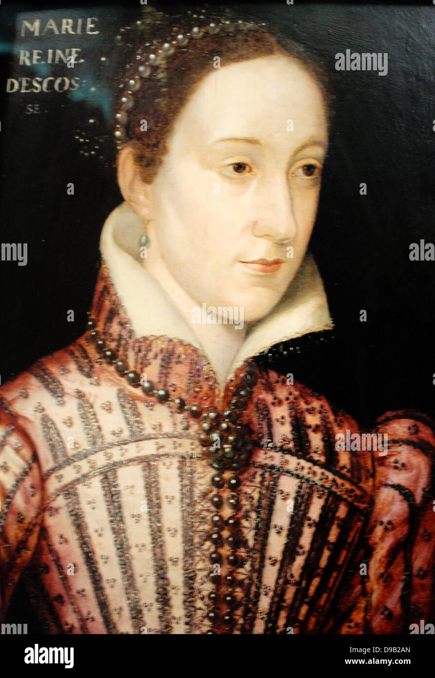 Portrait von Maria, Königin von Schottland, ca. 1558. Öl auf Eichenholz. Das Porträt zeigt Maria über 17 Jahren, kurz nach ihrer Hochzeit im 1558 Francois, Erben auf den französischen Thron. Mary's französischen Mutter gewährleistet sie aufgewachsen an der kultivierten Hof von Frankreich. Stockfoto