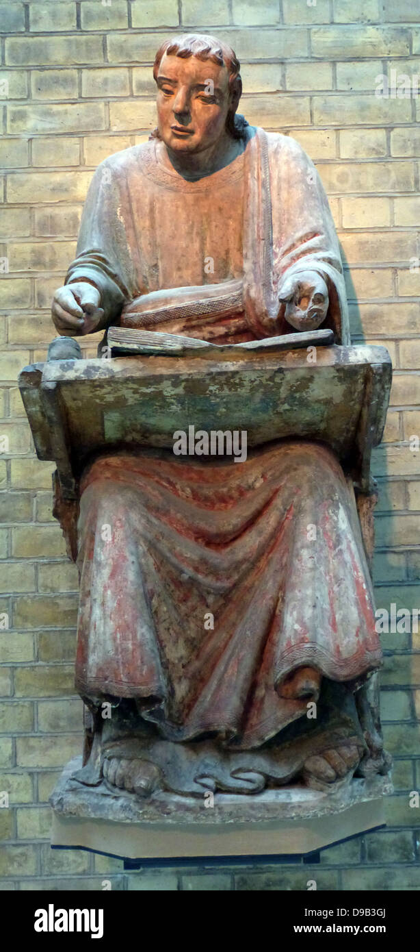 Der hl. Gregor und der Hl. Ambrosius etwa 1320-50. Diese beiden Skulpturen wurden im Kapitelsaal des Klosters SS Nazaro e Celso in Verona um 1800 installiert, aber Sie können möglicherweise ursprünglich an anderer Stelle angezeigt worden sind. Das Kloster wurde in der Pfarrkirche im frühen 19. Jahrhundert umgewandelt und die Zahlen waren wahrscheinlich zu diesem Zeitpunkt entfernt. Stockfoto