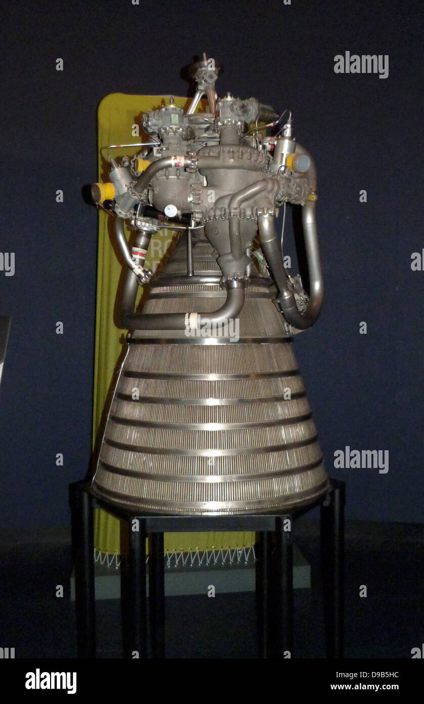 Die RL-10 flüssigen Kraftstoff kryogene rocket Motor auf dem Zentaur, S-IV und DCSS oberen Stufen verwendet. In den Vereinigten Staaten von Amerika durch Pratt & Whitney Rocketdyne gebaut. Die RL-10 war der erste flüssige Wasserstoff rocket Motor in den Vereinigten Staaten gebaut werden, und die Entwicklung des Motors durch Marshall Space Flight Center und Pratt & Whitney begann in den 1950er Jahren, mit dem ersten Flug 1961 vorkommenden Stockfoto