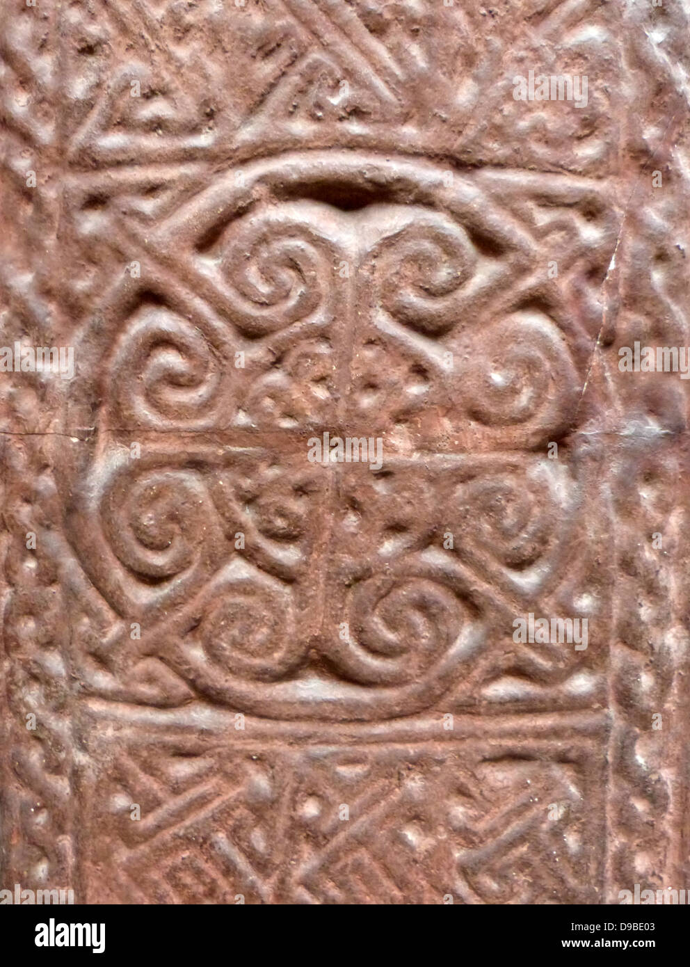 Gips, Anglo-Saxon.  Kreuz-Welle, in Stein, auf Irton Kirchhof Cumbria, erste Hälfte des 9. Jahrhunderts. Stockfoto