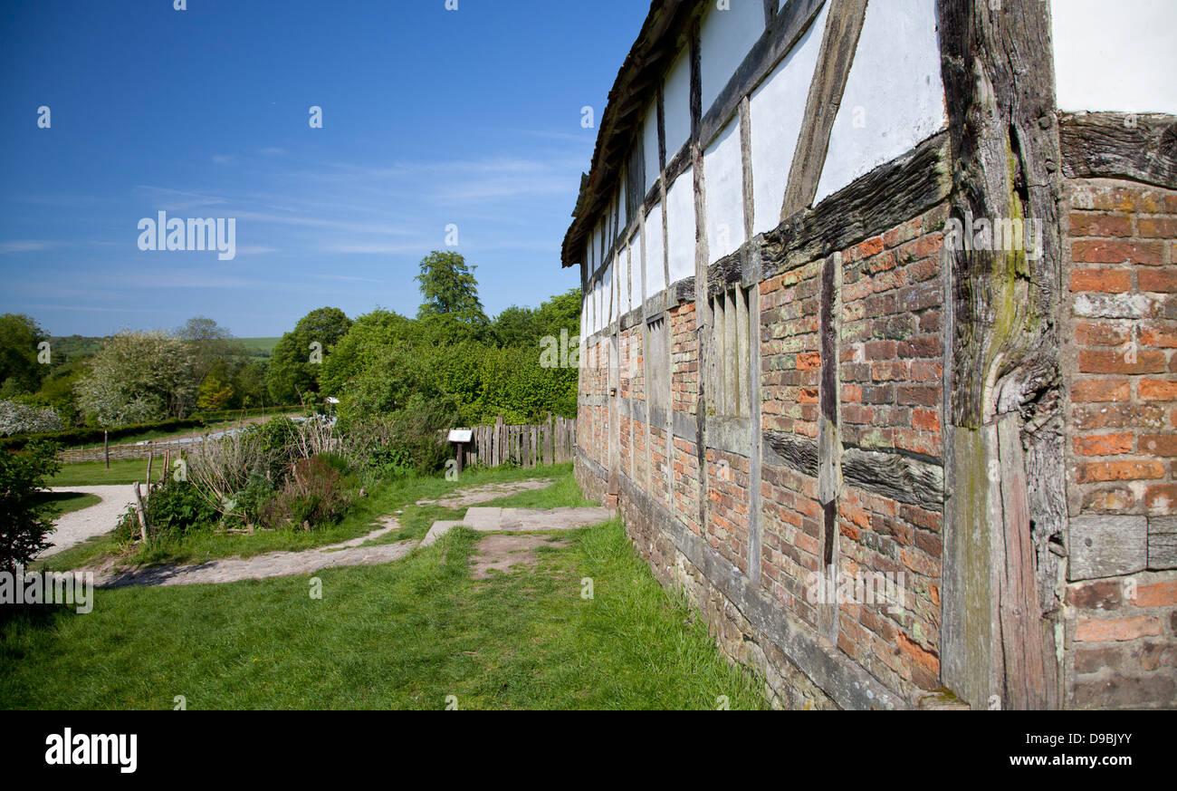 Außenseite des Pendean, ein Fachwerk-Bauernhaus, gebaut im Jahre 1609 Stockfoto