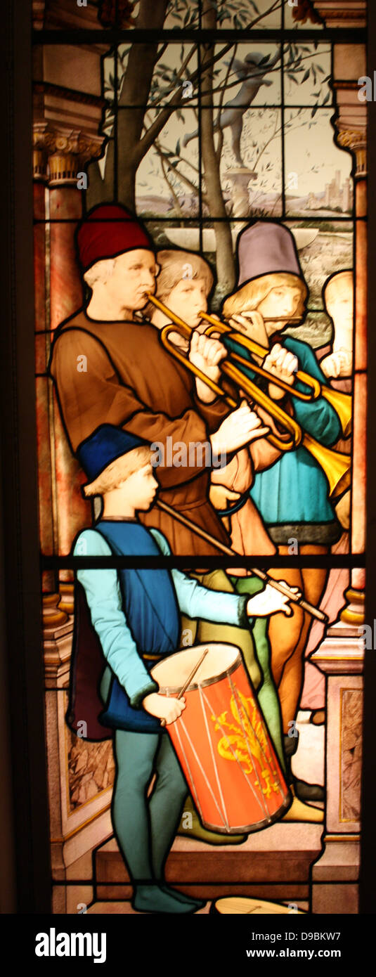 Apartment Fenster. La Danse des Fiancailles (das Einrücken Ball). Von Eugene Oudinot (1827-1889) Französisch (Passy), datiert 1885 ausgeführt. Der Spender war die Witwe von Isaac Bell, ein prominenter New Yorker, in der zweiten Hälfte des letzten Jahrhunderts. Stockfoto