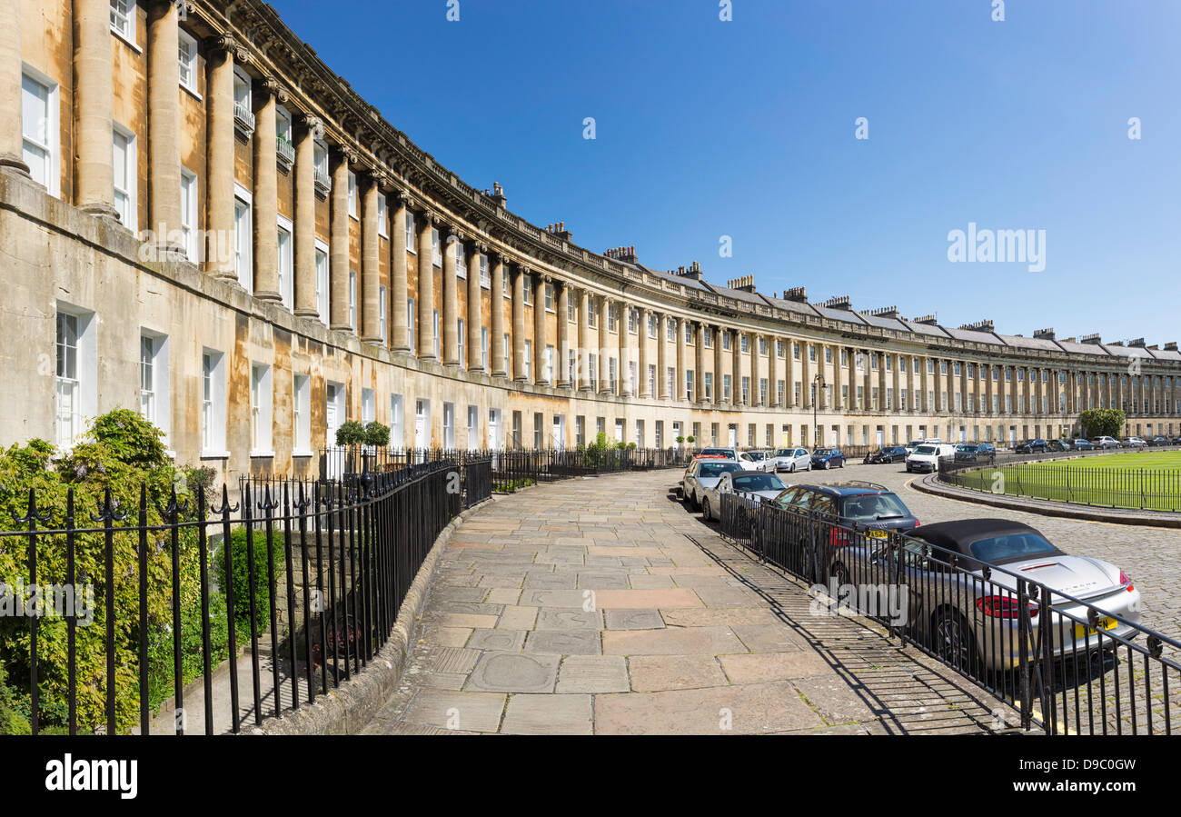 Häuser im Royal Crescent, Bath, England, UK Stockfoto