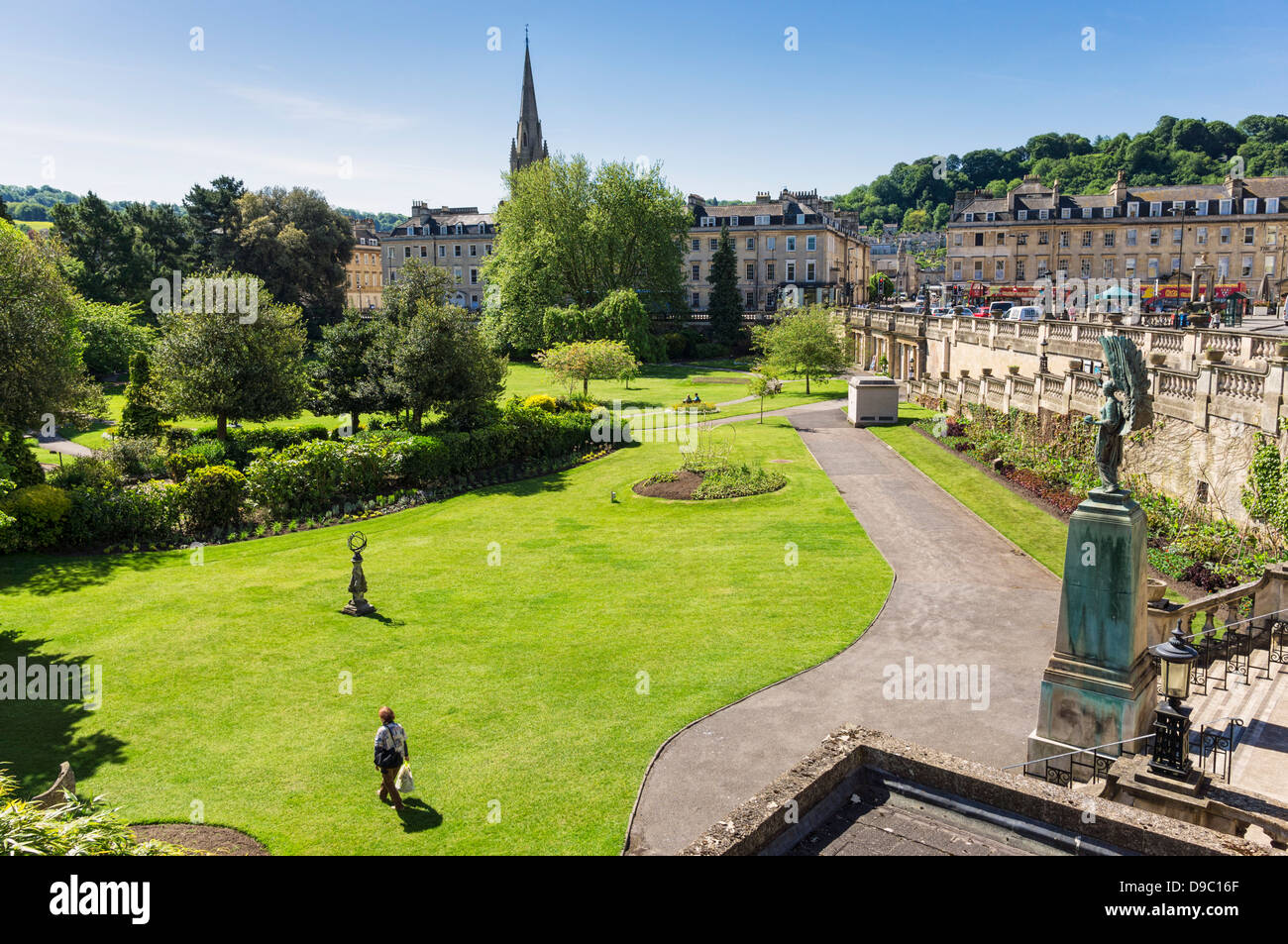 Parade Gardens Urban Park, Bath, Somerset, England, Großbritannien Stockfoto