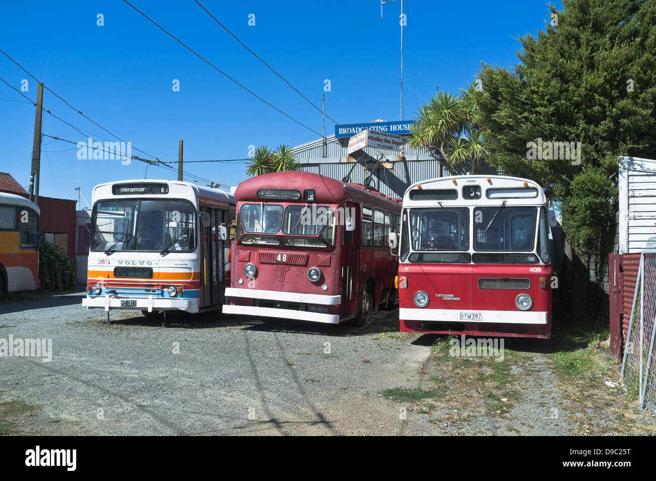 dh FOXTON Neuseeland Trolleybusse Foxton Trolleybus museum Stockfoto