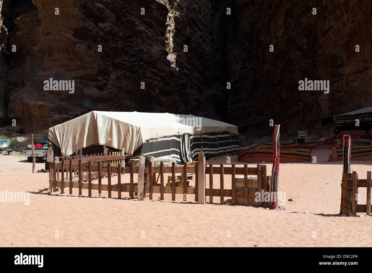 Beduinen-Zelt, Wadi Rum, Jordanien Stockfoto