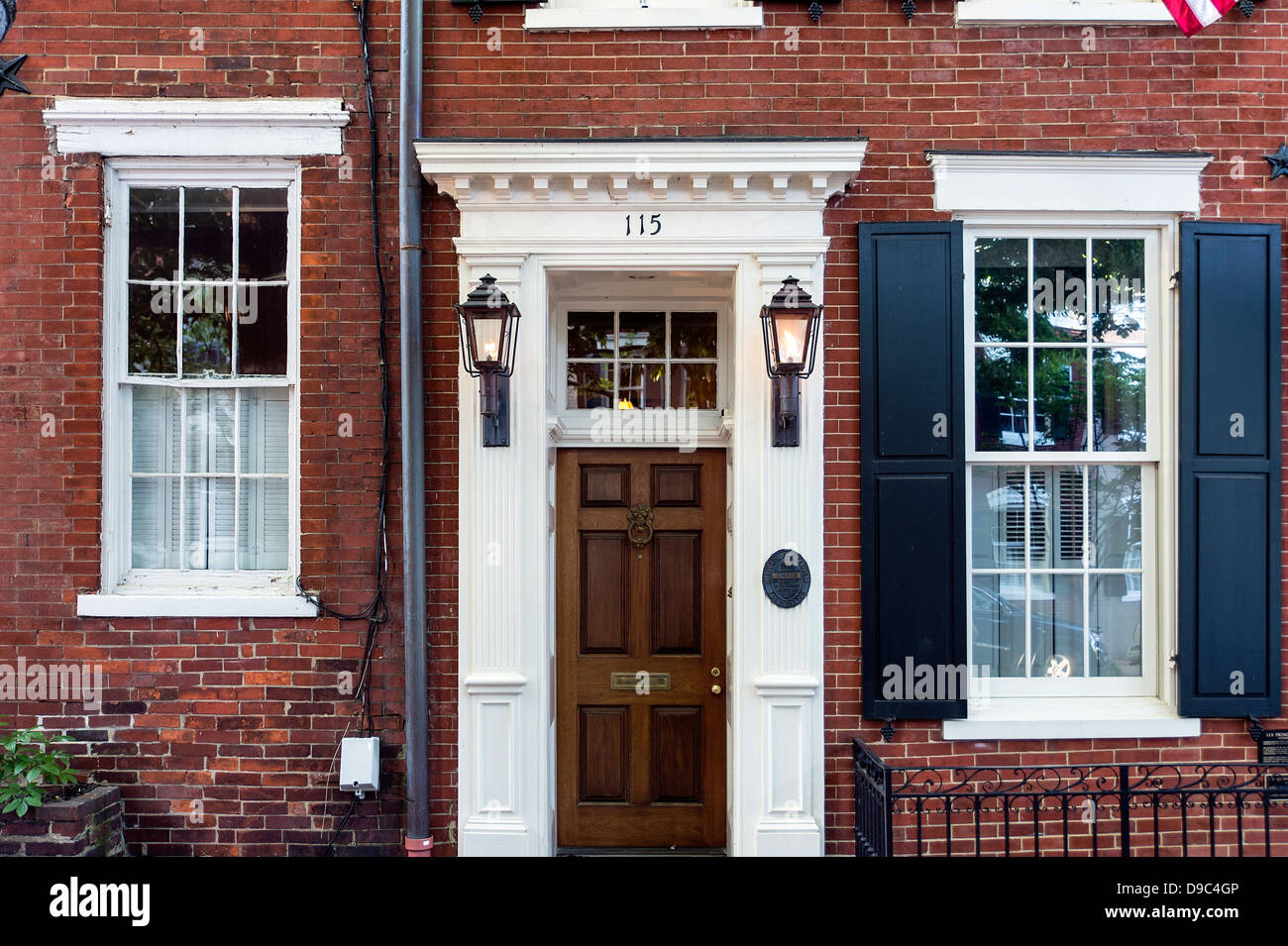 Stadthaus in der historischen Altstadt, Alexandria, Virginia, USA Stockfoto