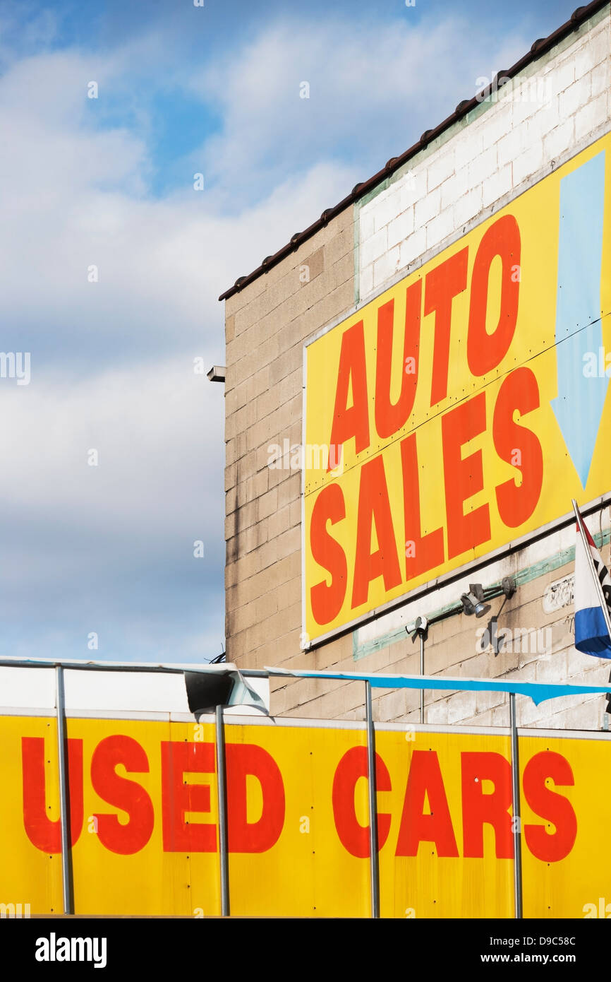Auto Verkauf Zeichen Stockfoto