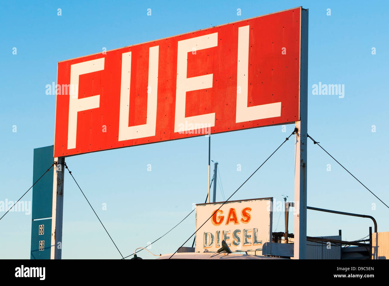 Kraftstoff-Zeichen Stockfoto