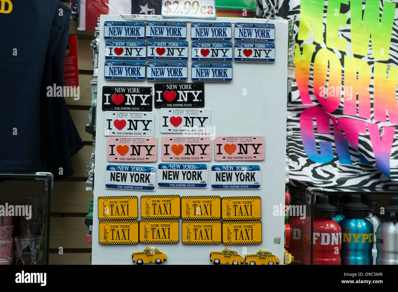 Touristische Souvenirs zum Verkauf in neue York.USA Stockfoto