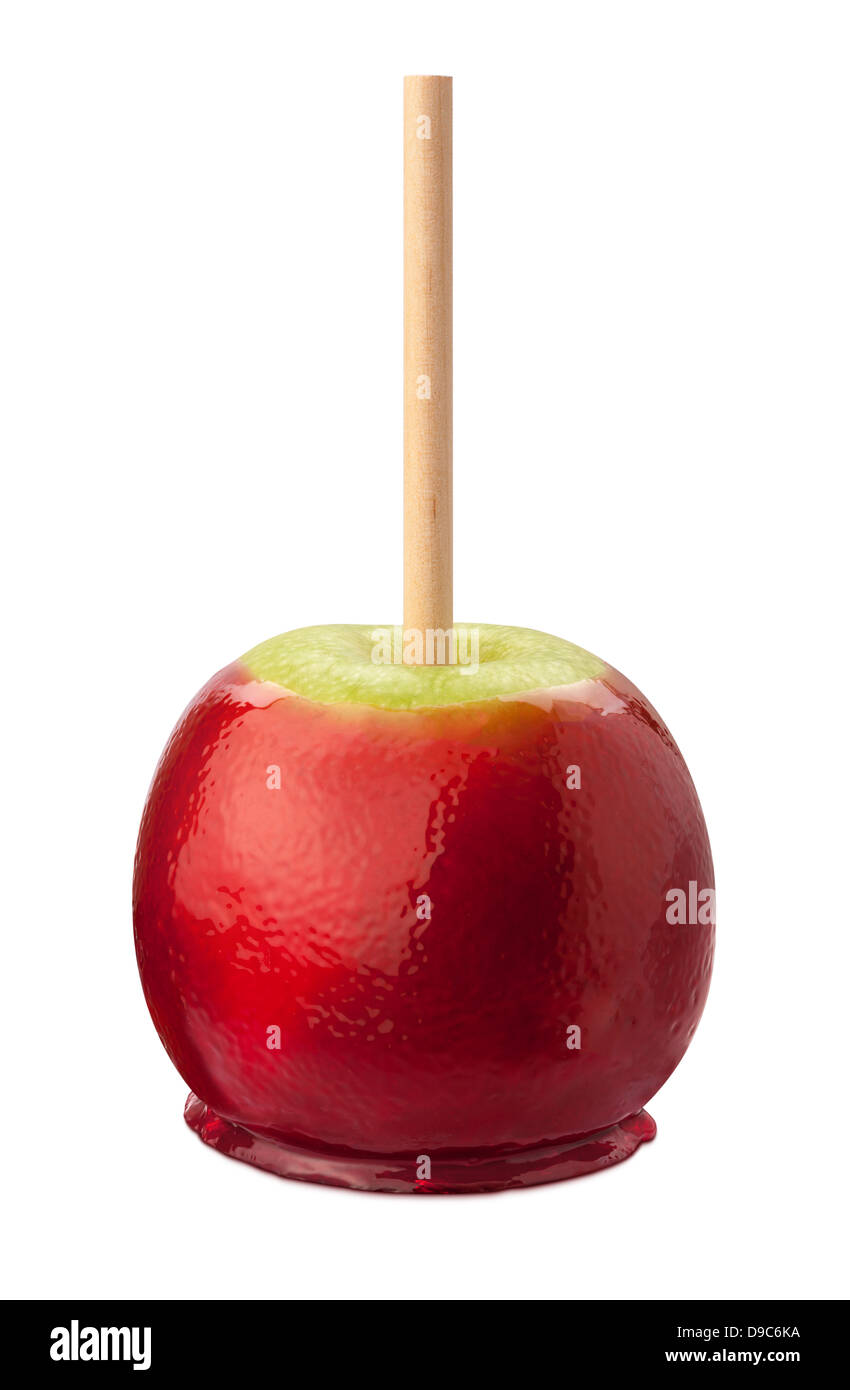 Candy Apple isoliert auf weiss. Stockfoto