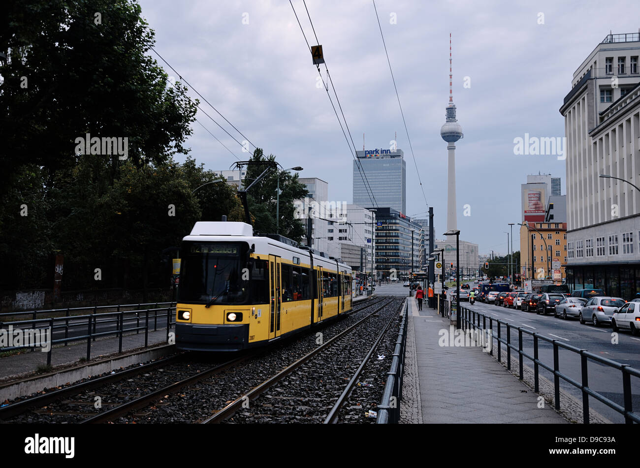 Eine Tram-Station in Berlin. Deutschland Stockfoto