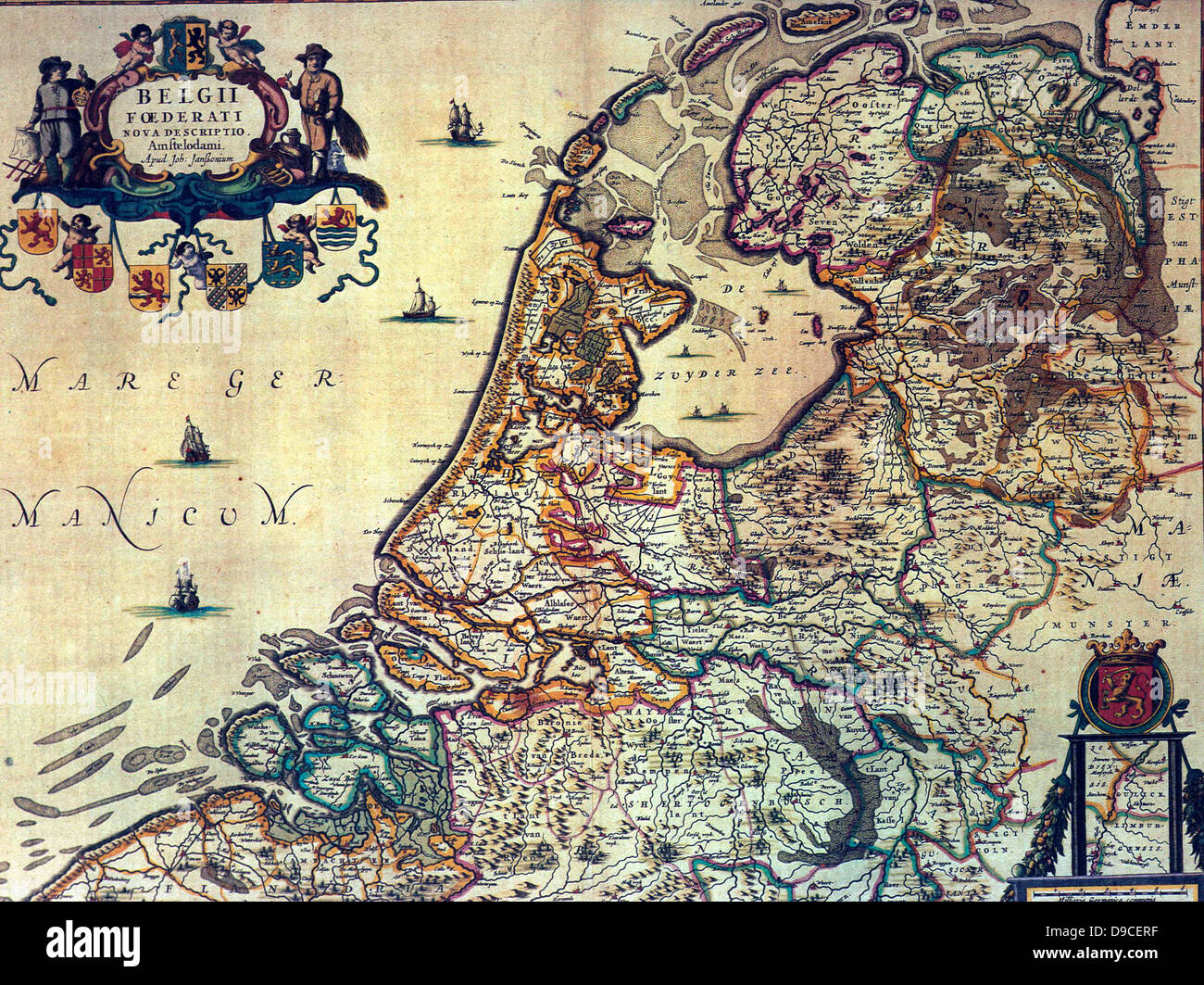 1658 Karte von der niederländischen Republik. Die niederländische Republik wurde bekannt als die Republik der Sieben Vereinigten Niederlande (Republiek der Zeven Verenigde Nederlanden) bestand 1581 bis 1795 Stockfoto