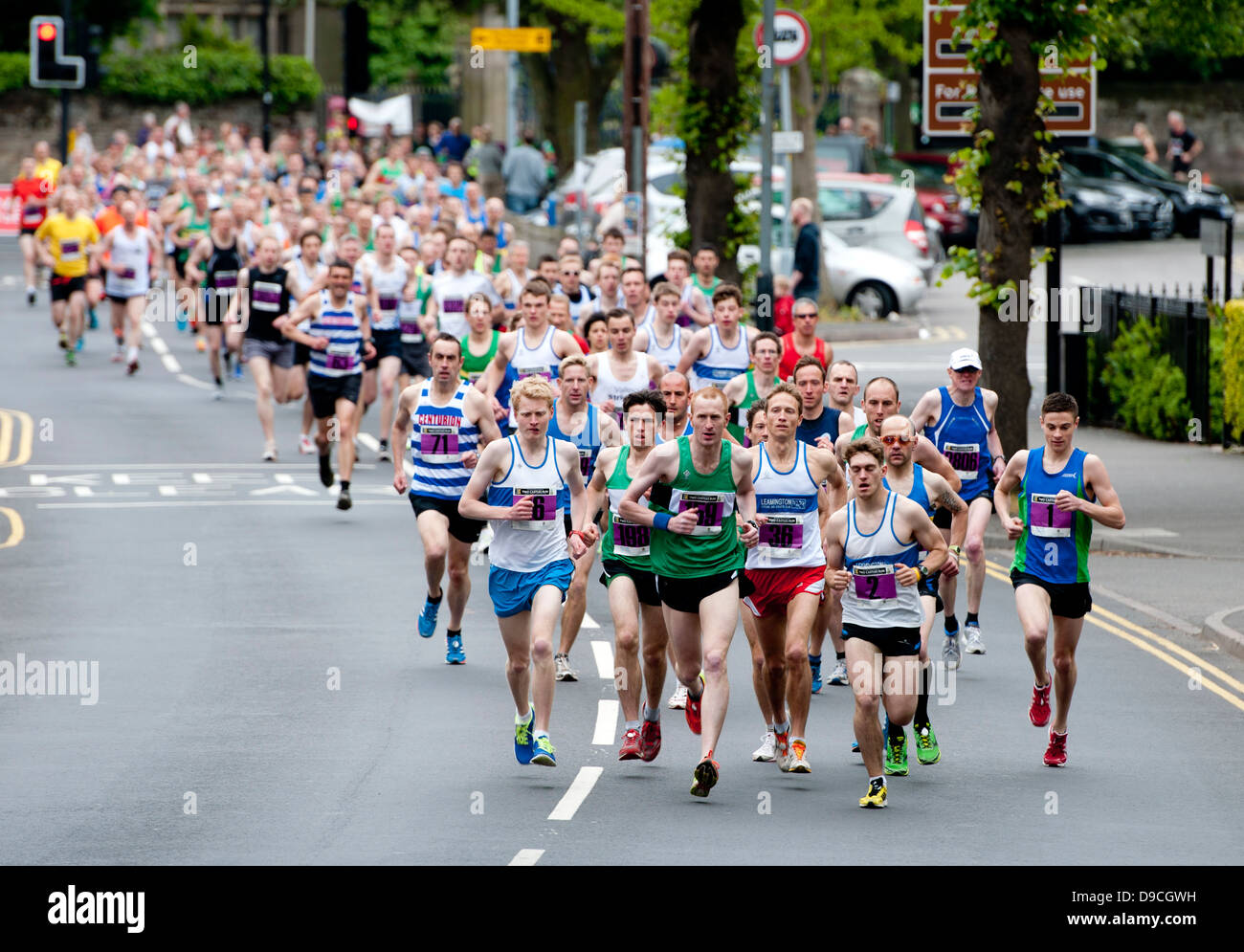 Zwei Schlösser verkehren zwischen Warwick und Kenilworth Burgen. Stockfoto