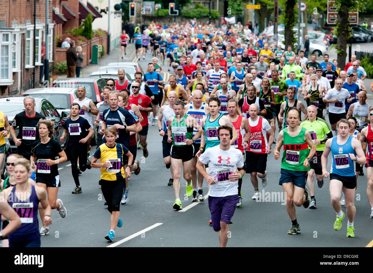Zwei Schlösser verkehren zwischen Warwick und Kenilworth Burgen. Stockfoto