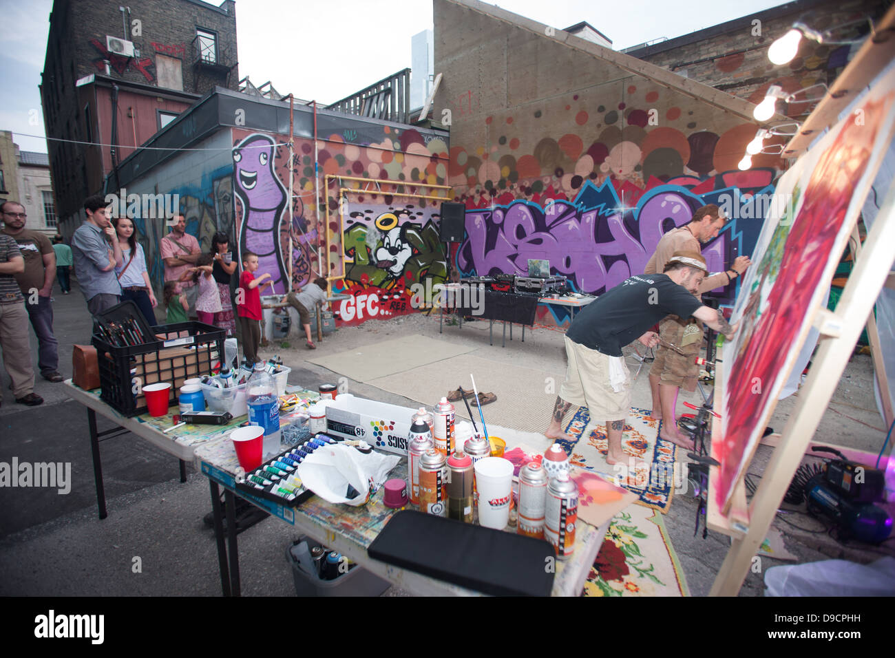 Nuit Blanche oder weiße Nacht ist eine Kunst und Kultur Festival in London Ontario Kern der Innenstadt mit interaktiven Veranstaltungen statt Stockfoto