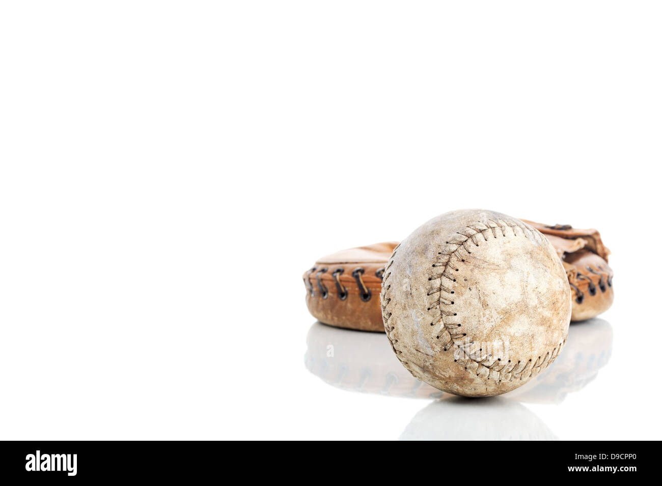 Baseball mit Handschuh, Baseball Handschuh, Stockfoto