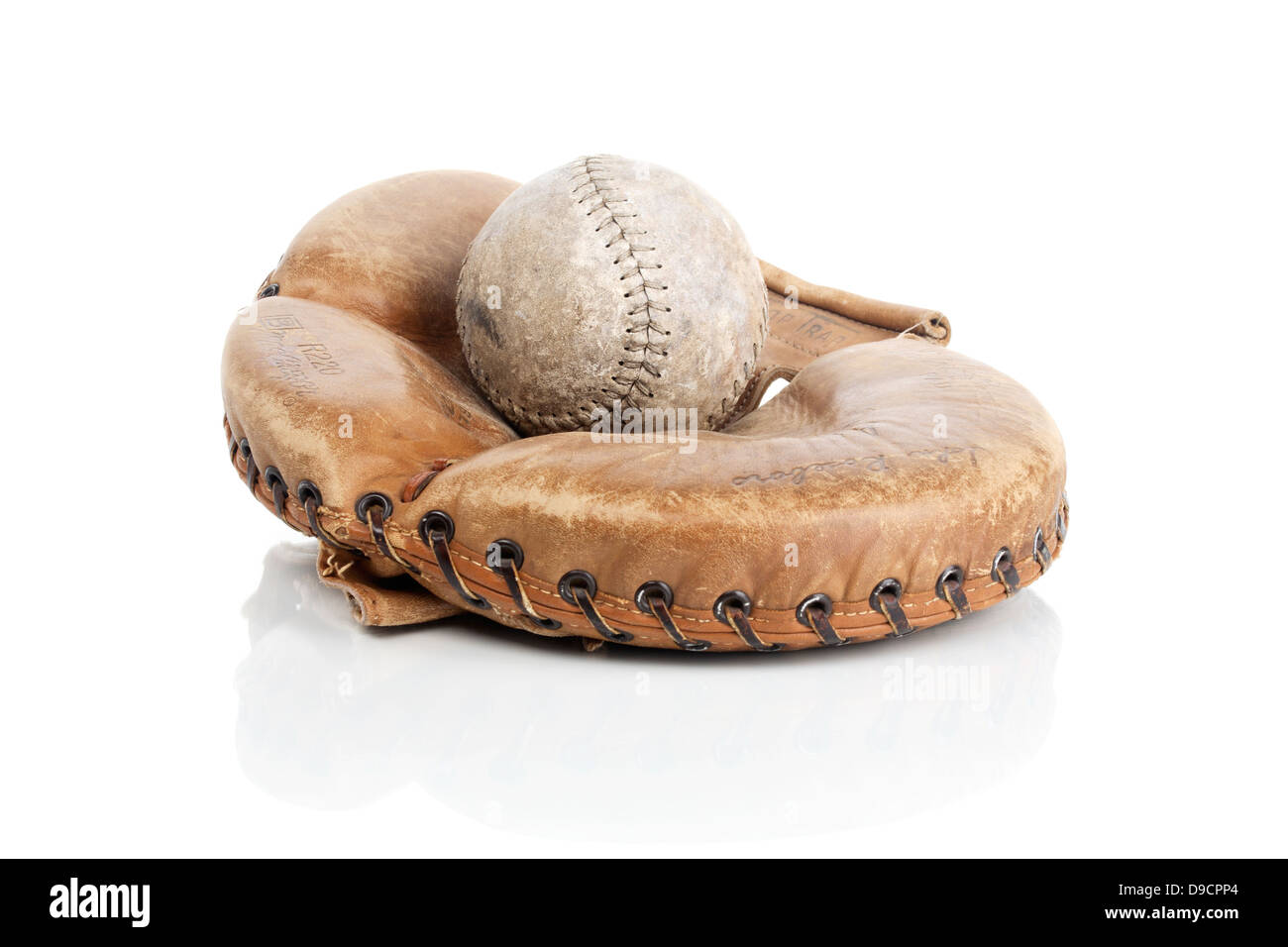 Baseball mit Handschuh, Baseball Handschuh, Stockfoto
