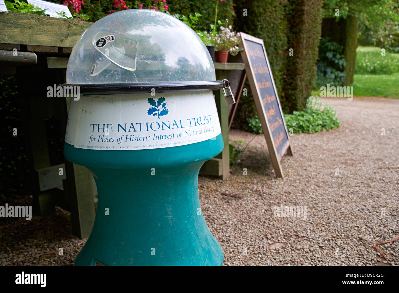 National Trust Spenden für Pflanzen in Wallington Hall Gardens in Northumberland. National Trust-Eigenschaft. Stockfoto