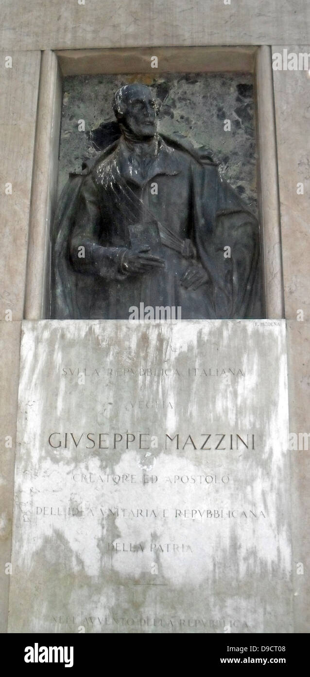 Giuseppe Mazzini (1805 - 1872), genannt das schlagende Herz von Italien, war ein italienischer Politiker, Journalist und Aktivist für die Einigung Italiens. Seine Bemühungen halfen über die Unabhängigen und vereinigten Italien Stockfoto