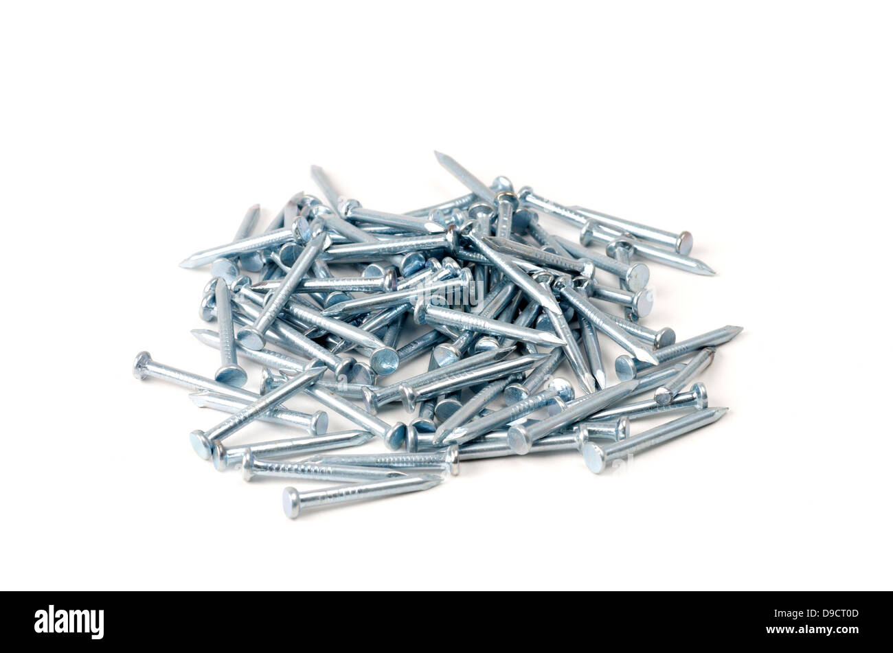 Ein Haufen Metall Nägel Stockfoto