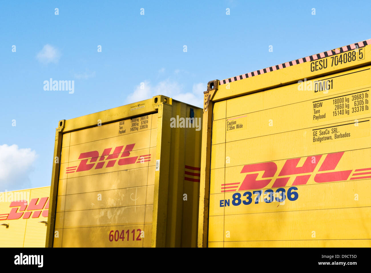 DHL-container Stockfoto
