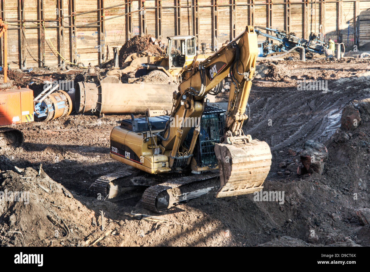 Baustelle in der Innenstadt Stockfoto