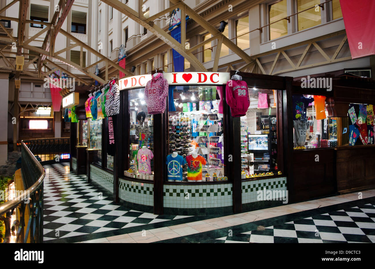 Washington DC-Souvenir-Shop im Inneren des Post Office Pavillons Stockfoto