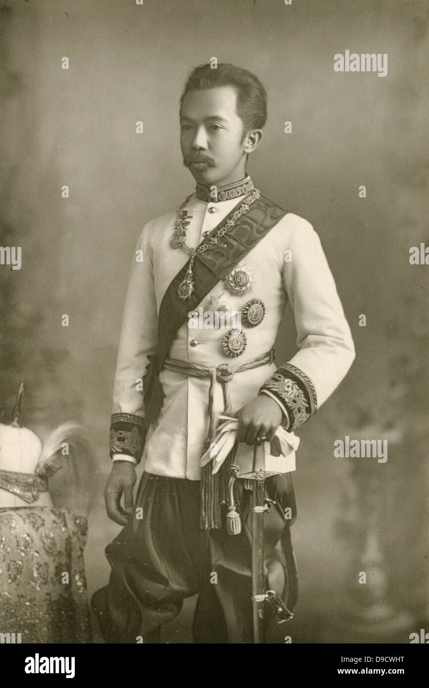 Prinz Vajiravudh (1881-1925) dargestellt. c 1894 wurde Kronprinz von Siam im Jahr 1894 nach dem Tod von seinem Halbbruder. Die Nachfolge seines Vaters Chulalongkorn (Rama V) als König und regierte als König Rama VI 1910-1925. Stockfoto