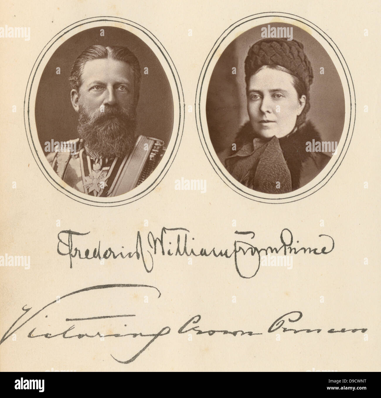 Friedrich III (1831-1888), König von Preußen und der Kaiser von Deutschland für 99 daysin vom 9. März 1888, und seine Frau Victoria (1840-1901) dargestellt. c 1887, während er noch Kronprinz war. Stockfoto