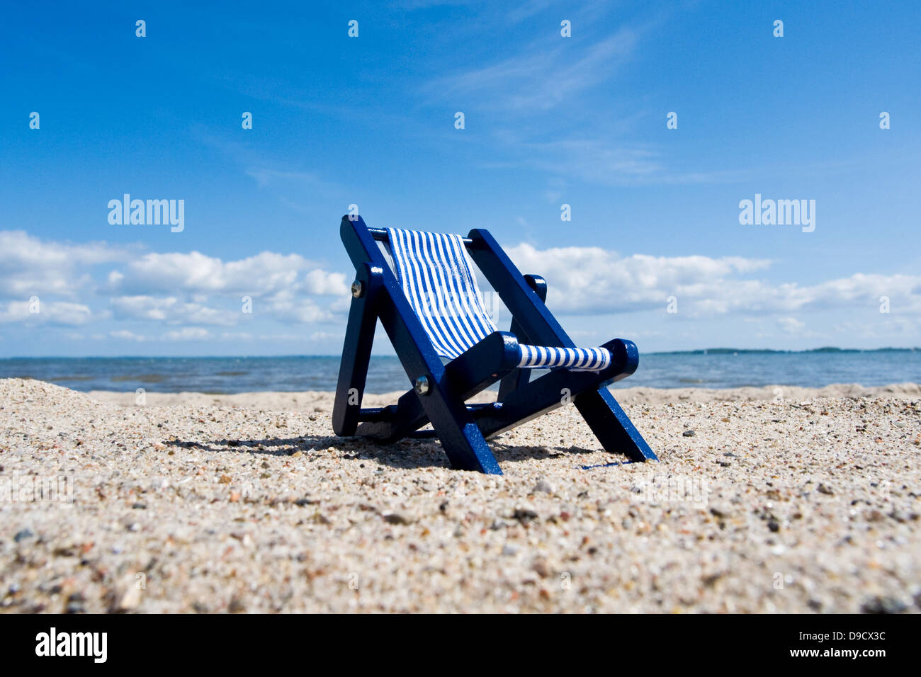 Liegestuhl am Strand Stockfoto