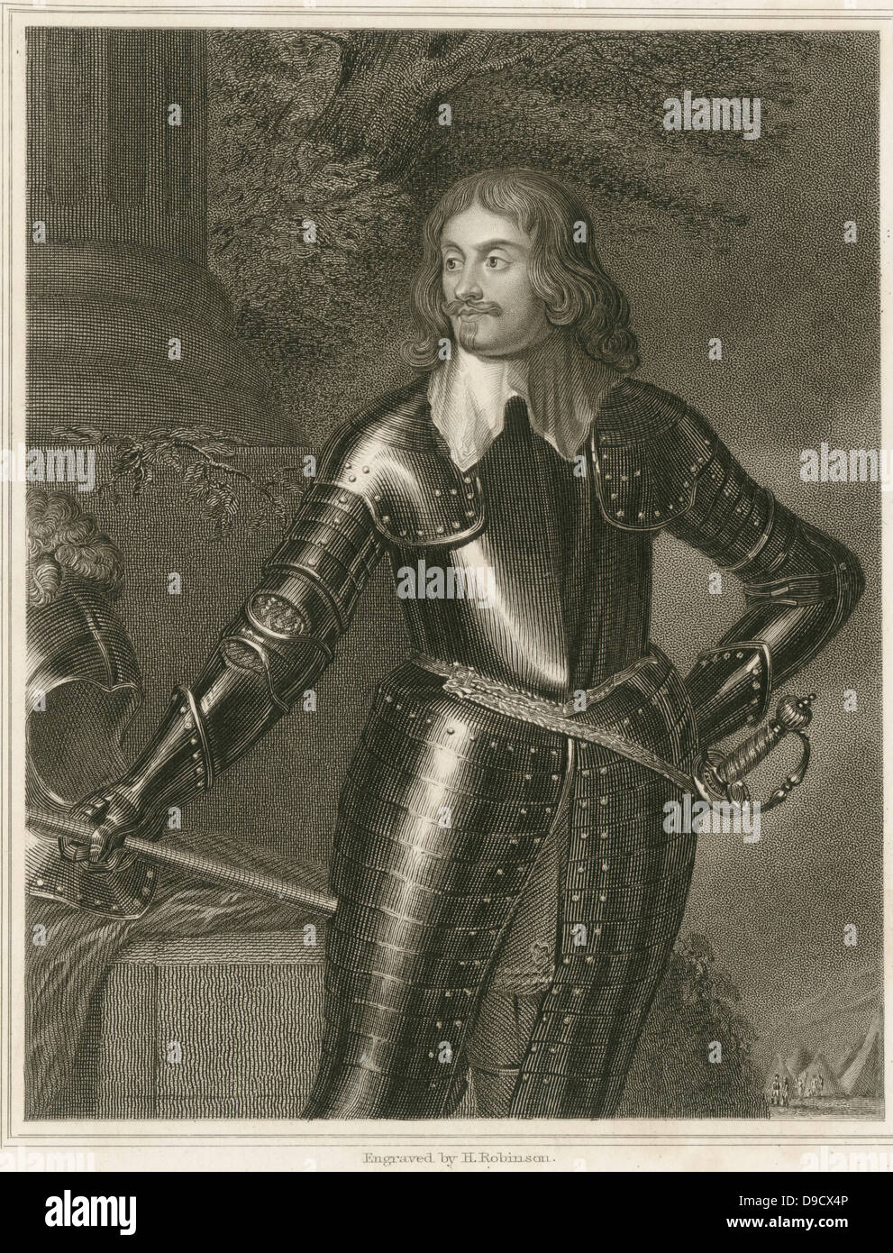 William Craven lst Earl Craven (1606-1697) englischer Adeliger und Soldat. Im Dreißigjährigen Krieg, in dem er die englischen Truppen mit Gustavus Adolphus. ein Royalist während der Englischen Bürgerkriege geboten. Gravur. Stockfoto
