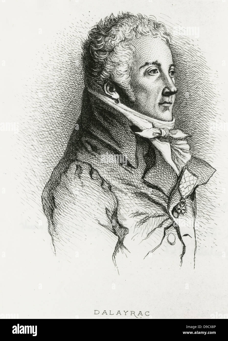 Nicolas-Marie Dalayrac oder dAlayrac (1753-1809) französischer Komponist der Oper Populr-Comiques. Porträt Kupferstich, 1868. Stockfoto
