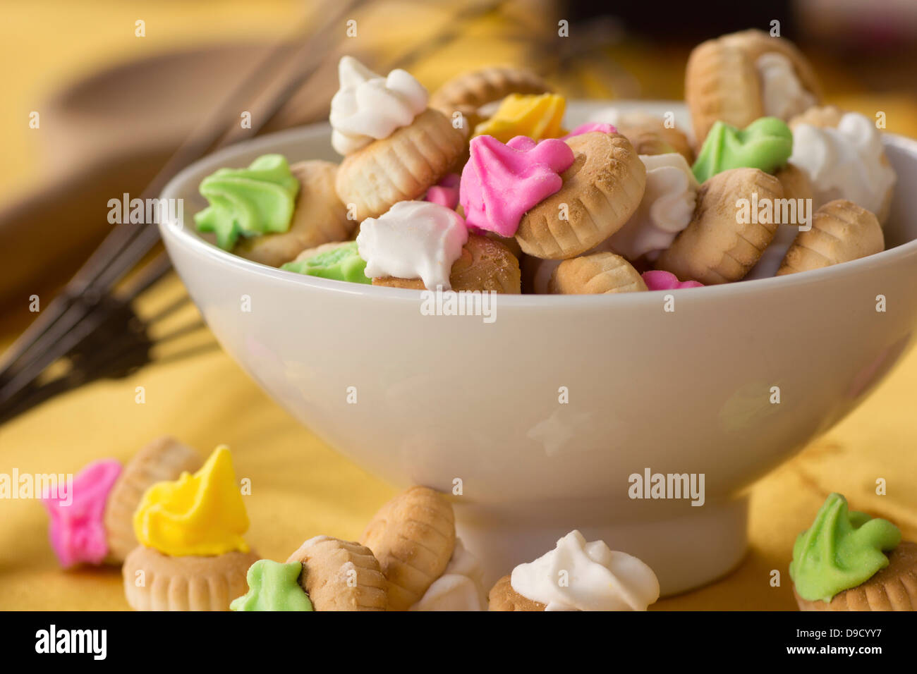 Baiser-Button Cookies Stockfoto