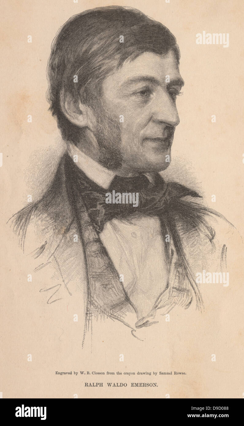 Waldo (1803-1882), US-amerikanischer Essayist, Dichter, und Dozent und Leiter der Trancendentalist Bewegung. Gravur c1878. Stockfoto