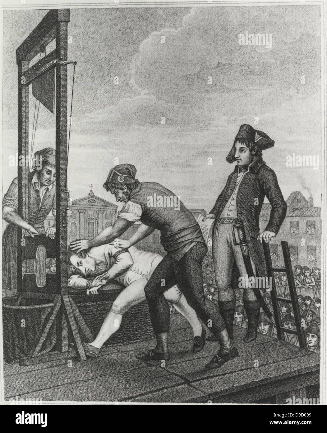 Maximilien de Robespierre (1758-1794), französischer Jurist, Politiker und Revolutionär. Vom 27. Juli 1794 festgenommen und mit 21 seiner engsten Mitarbeiter, wurde durch die Guillotine am nächsten Tag ausgeführt. Stockfoto