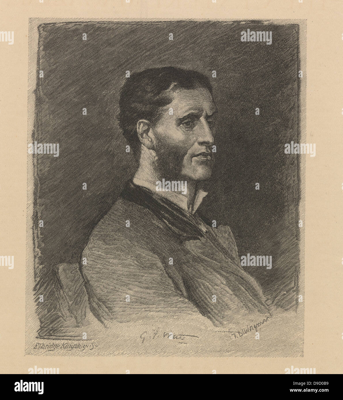 Matthew Arnold (1822-1888), englischer Dichter, Kritiker und Pädagoge, Sohn von Thomas Arnold. Ihr majestys Inspektor der Schulen 1851-1886 ernannt. Gravur 1882. Stockfoto