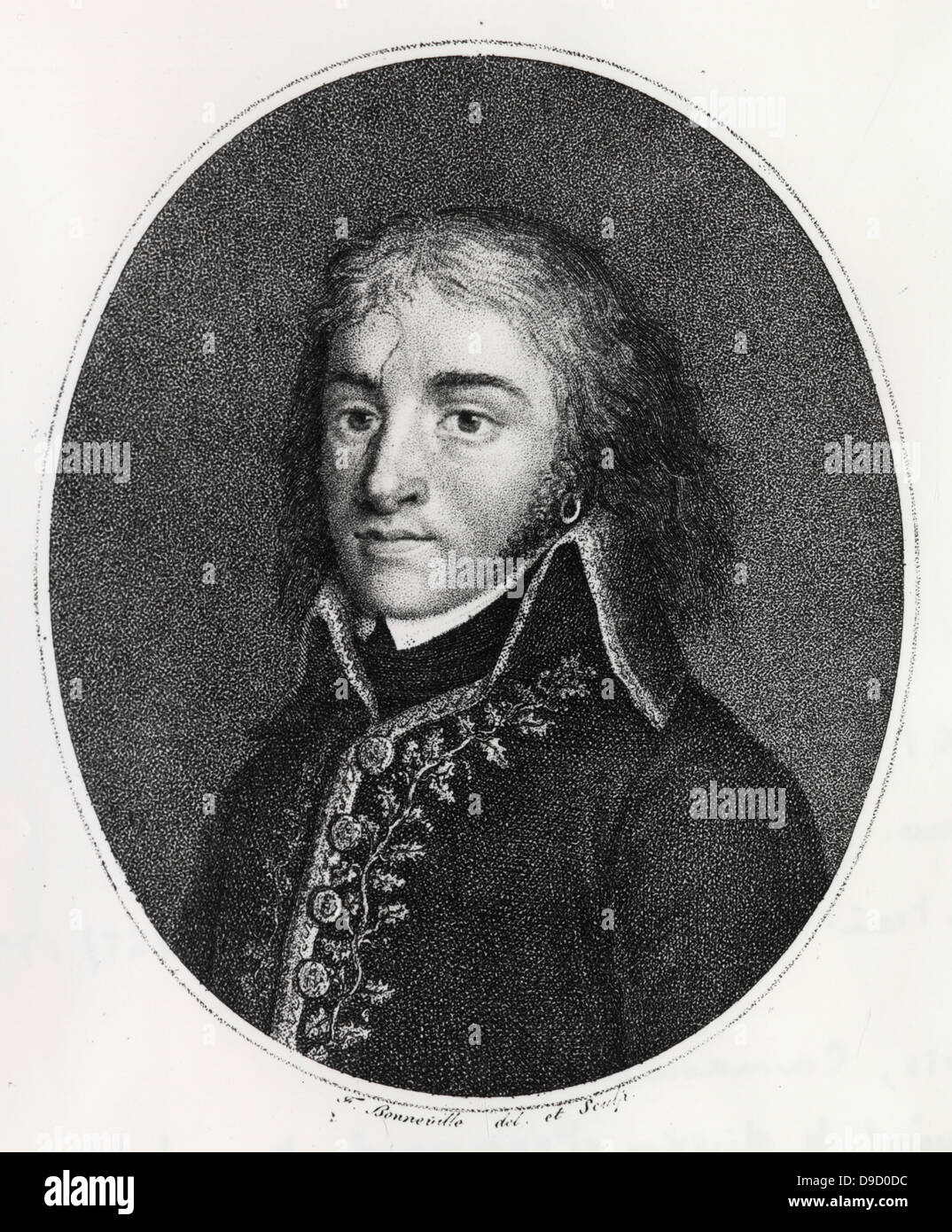 Louis Lazare Hoche (1768-1797) allgemein in der französischen Revolutionsarmee. Gravur. Stockfoto